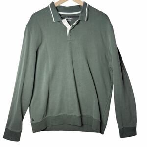 UNTUCKit Green Long Sleeve Polo Sweatshirt Sleeve 100% Cotton Men’s Size L